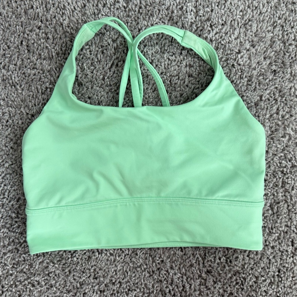 Lululemon - citra lime energy longline bra, size 6